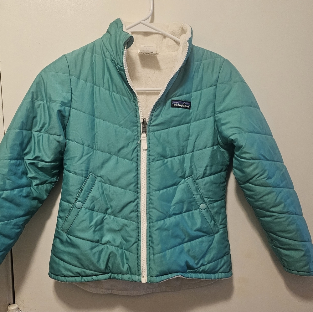 Girls 7-8 Teal Patagonia Jacket